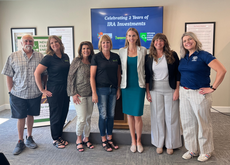 solar for all press conference group photo with 7 empowerment center staff and partners