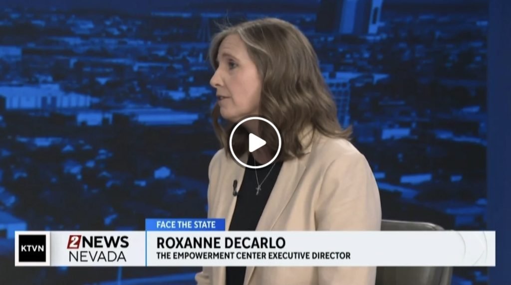 Video screenshot of roxanne decarlo, empowerment center executive director, in her Face The State interview in march 2025